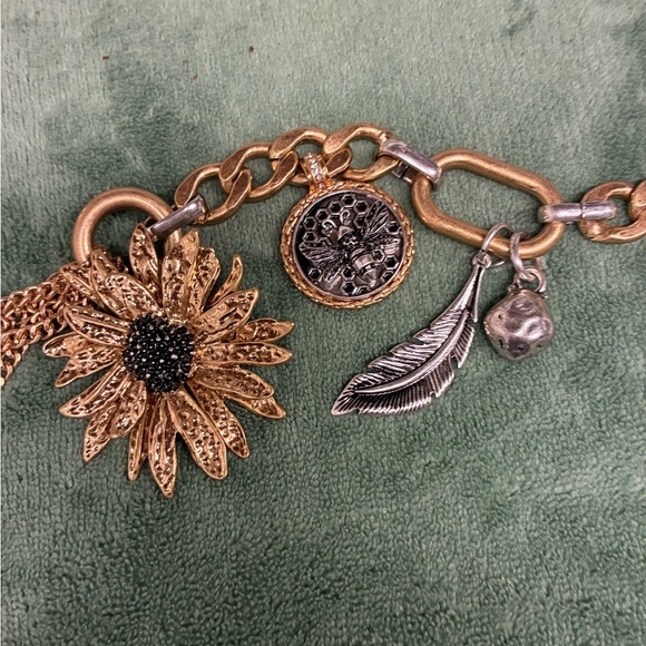 NWOT. Zara Golden Metal Link Belt with Charms. main image 6